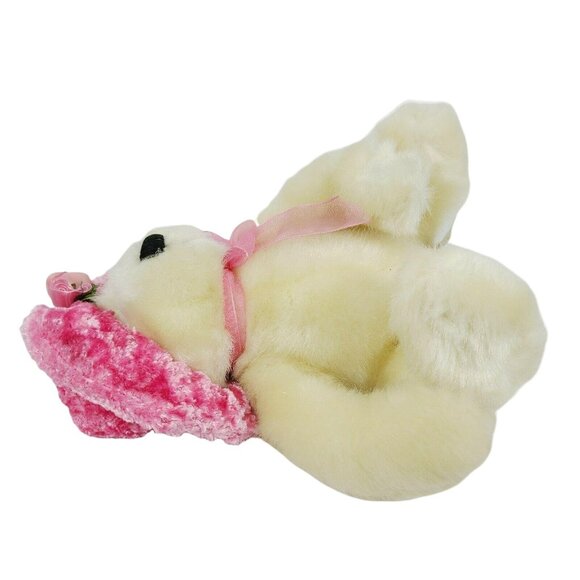 Dan Dee Bear Plush Easter Spring Pink Floppy Hat Flower Scarf Stuffed Animal - Picture 3 of 10
